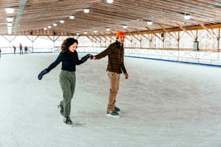 Skaters on the covered outdoor rink at Canaan Valley Resort