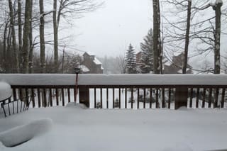Lower deck with heavy snow cover