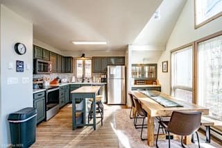 Renovated kitchen with updated dining room