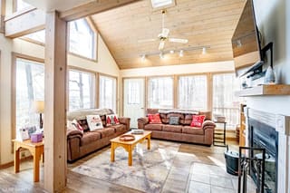 Living room with winter theme