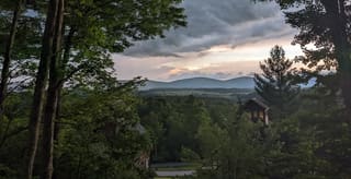 View towards Timberline Mountain with stormy weather