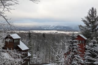 View of Timberline Mountain with snow in winter